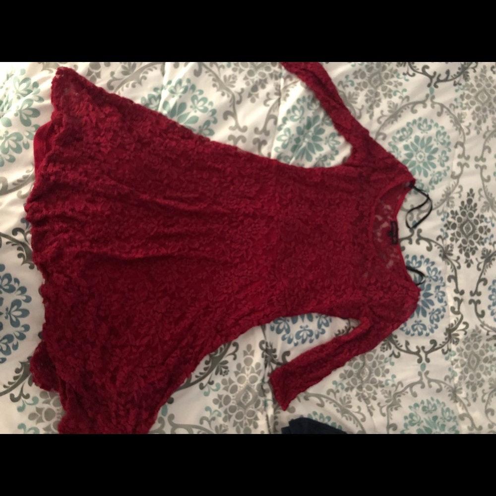 Wine colored lace dress